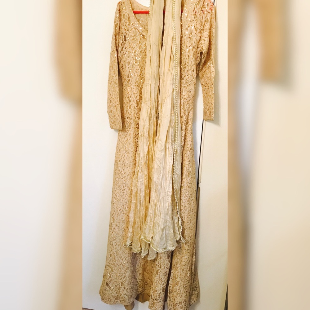 Full length maxi dress with dopatta